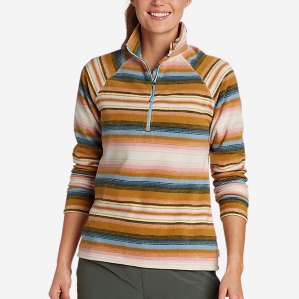Eddie Bauer Quest Fleece 1/4 Zip Pullover Striped